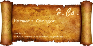 Harmath Csongor névjegykártya